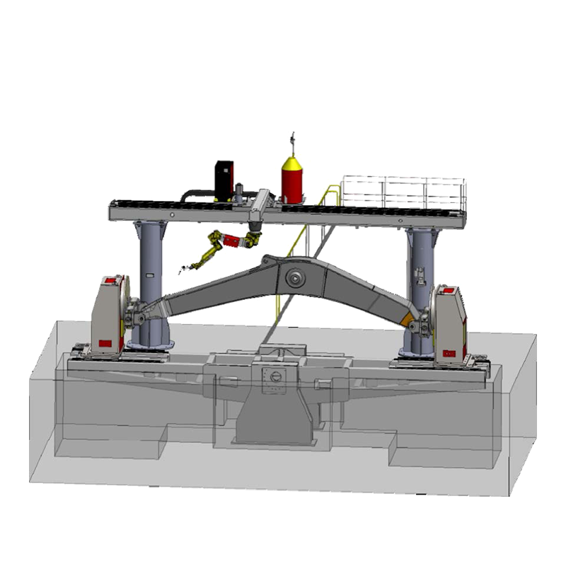 Excavator boom welding robot workstation