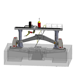 Excavator boom welding robot workstation